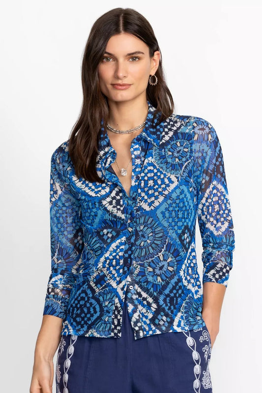 Johnny Was DEVIN MESH BUTTON DOWN SHIRT