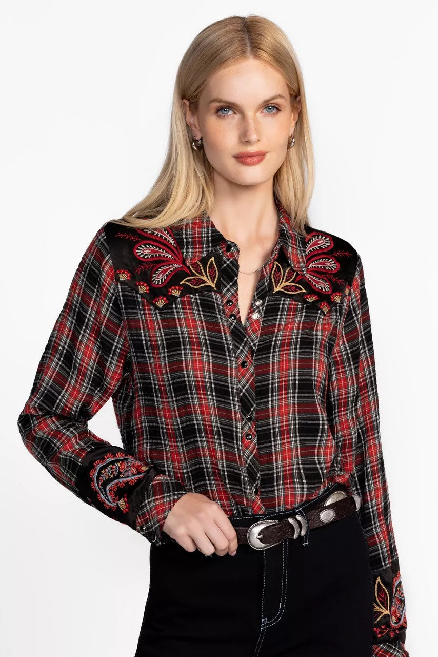Johnny Was PUFF SLEEVE WESTERN SHIRT