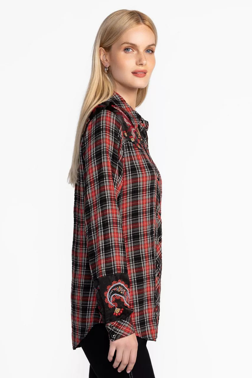 Johnny Was PUFF SLEEVE WESTERN SHIRT