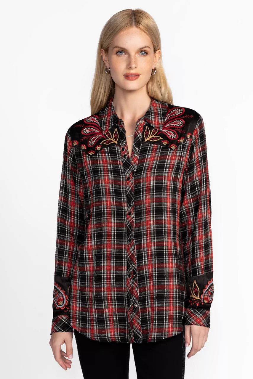 Johnny Was PUFF SLEEVE WESTERN SHIRT