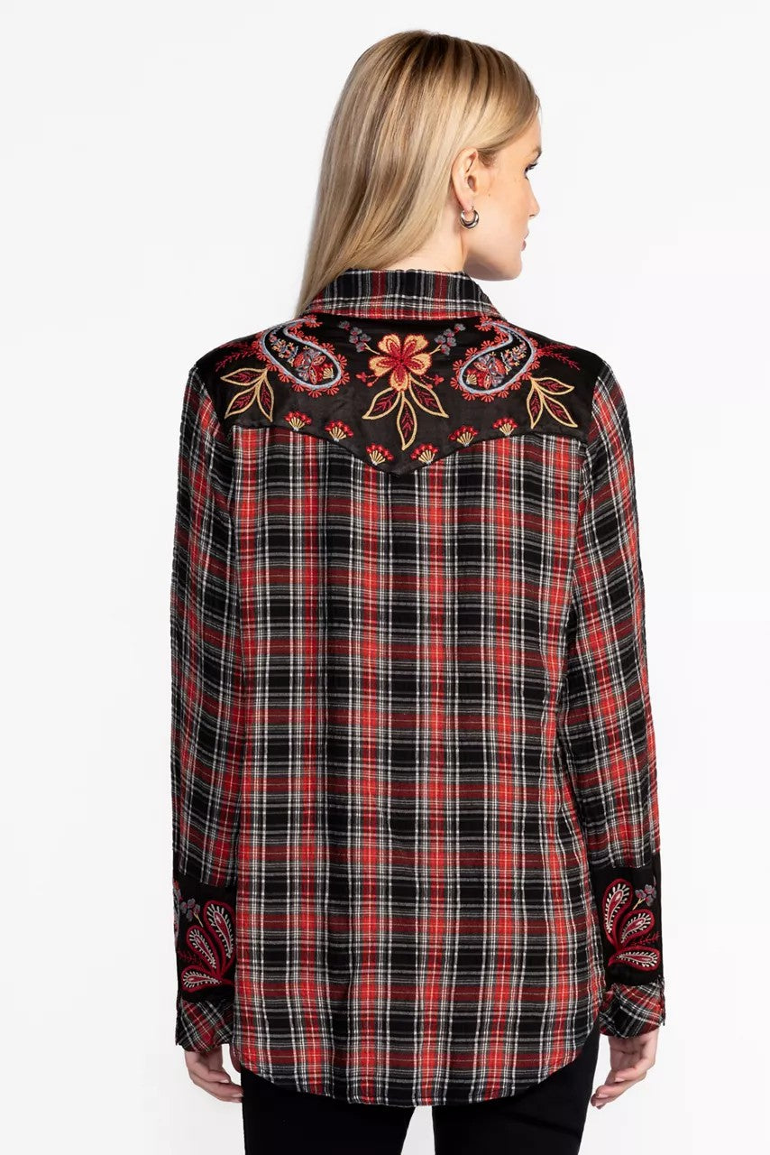 Johnny Was PUFF SLEEVE WESTERN SHIRT