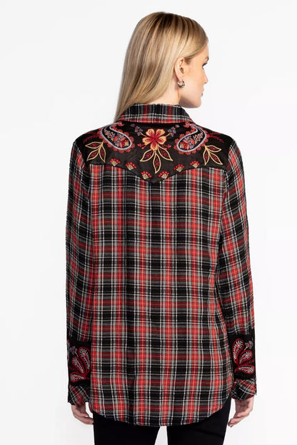 Johnny Was PUFF SLEEVE WESTERN SHIRT