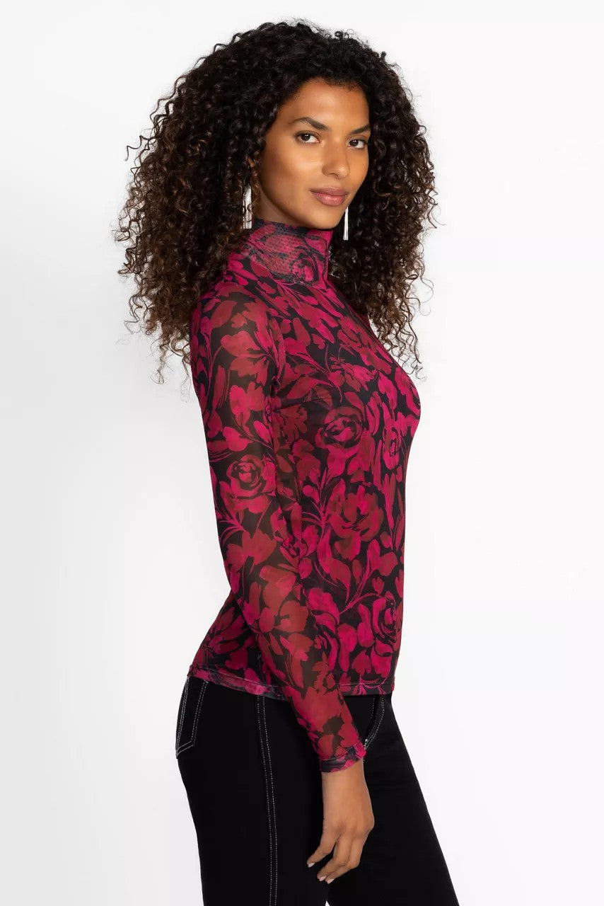 Johnny Was REBECCA MESH MOCK NECK TEE