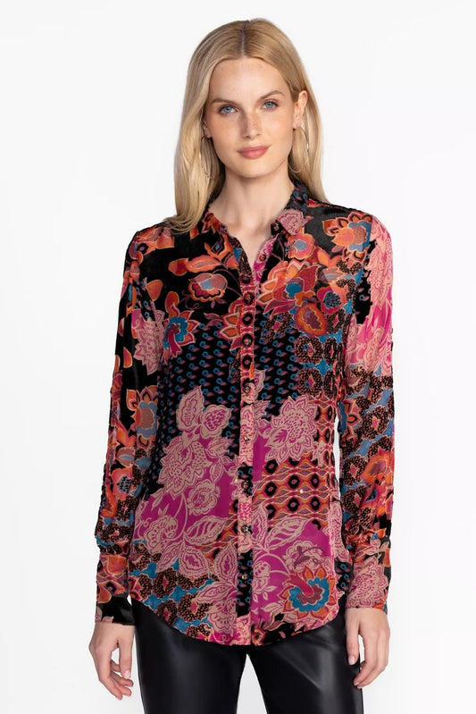 Johnny Was YRENE BURNOUT BLOUSE