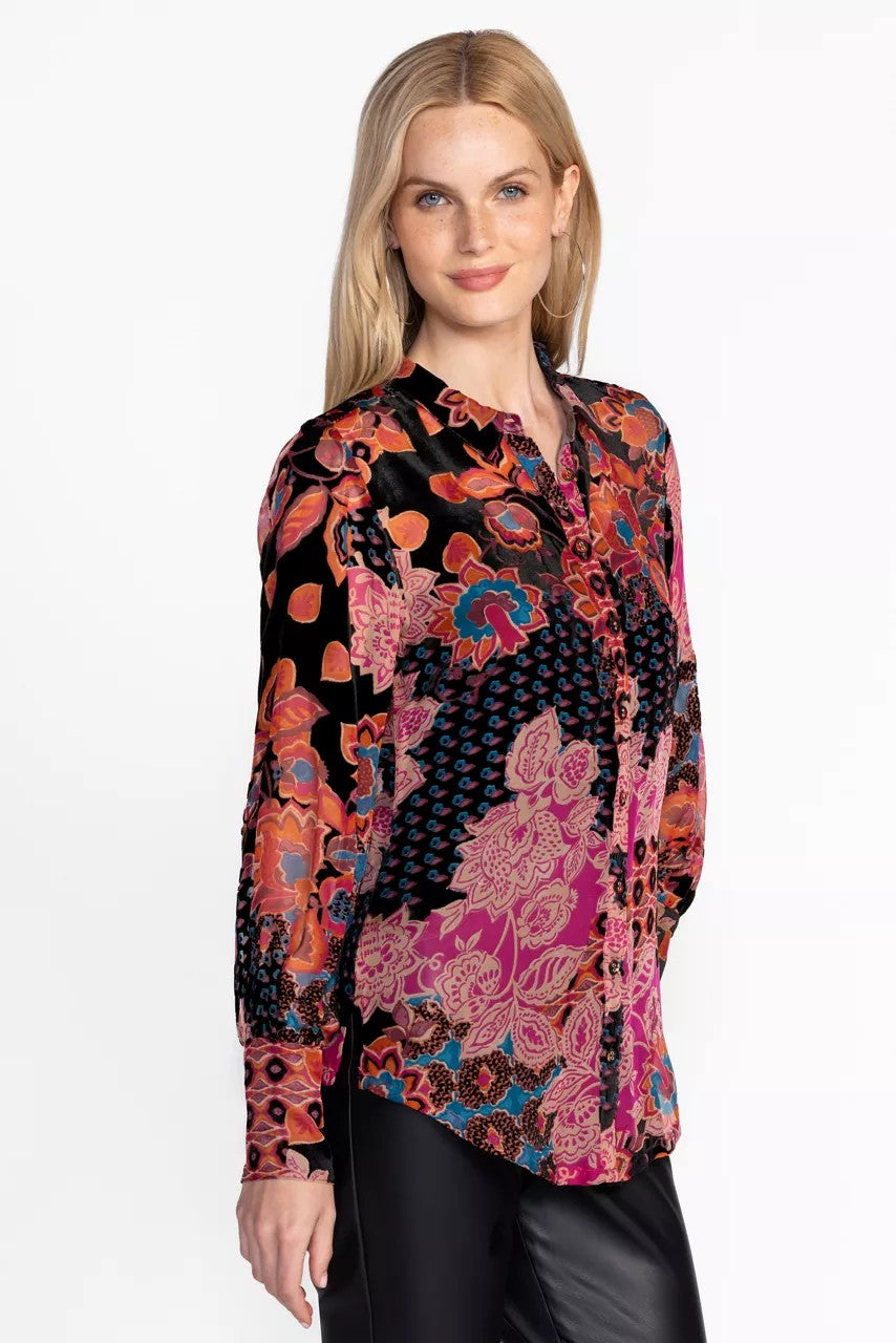 Johnny Was YRENE BURNOUT BLOUSE