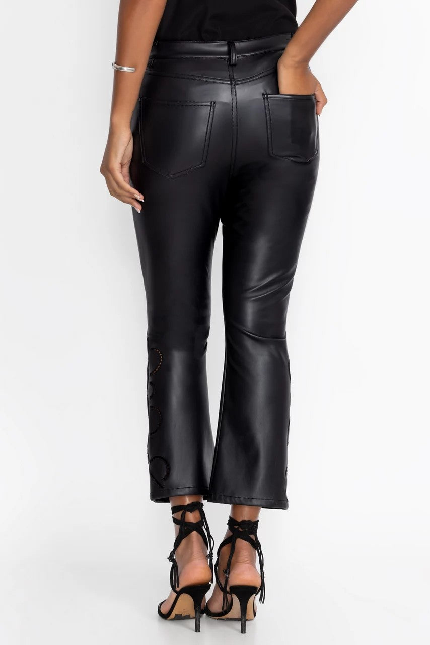 Johnny Was THE CROPPED BABY BOOT VEGAN LEATHER PANT
