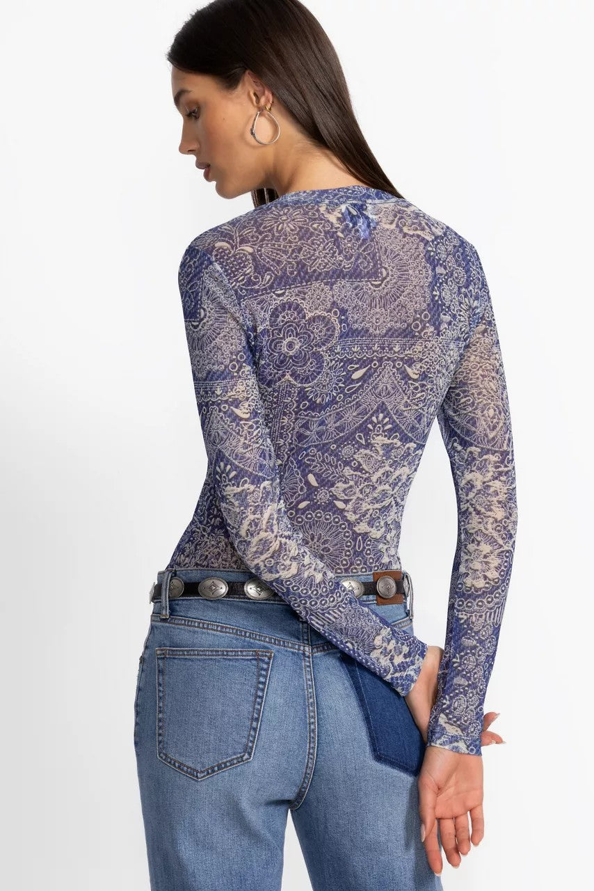 Johnny Was NATALIE LONG SLEEVE MESH TEE