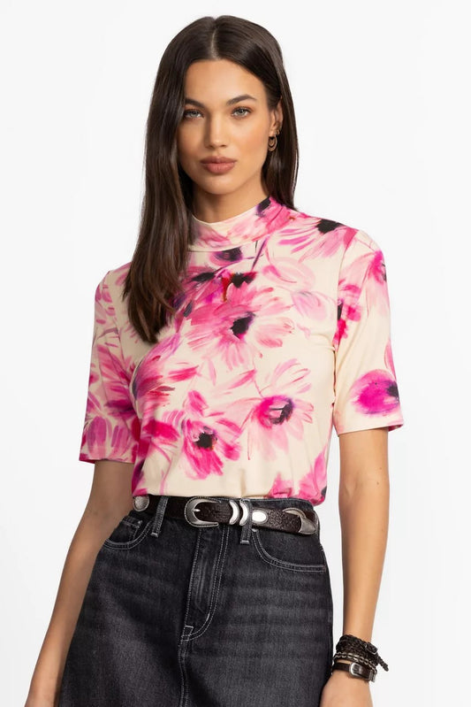 Johnny Was THE JANIE FAVORITE FITTED ELBOW SLEEVE MOCK NECK