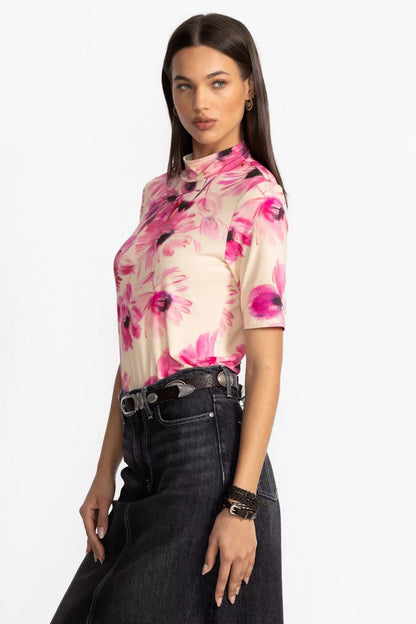 Johnny Was THE JANIE FAVORITE FITTED ELBOW SLEEVE MOCK NECK