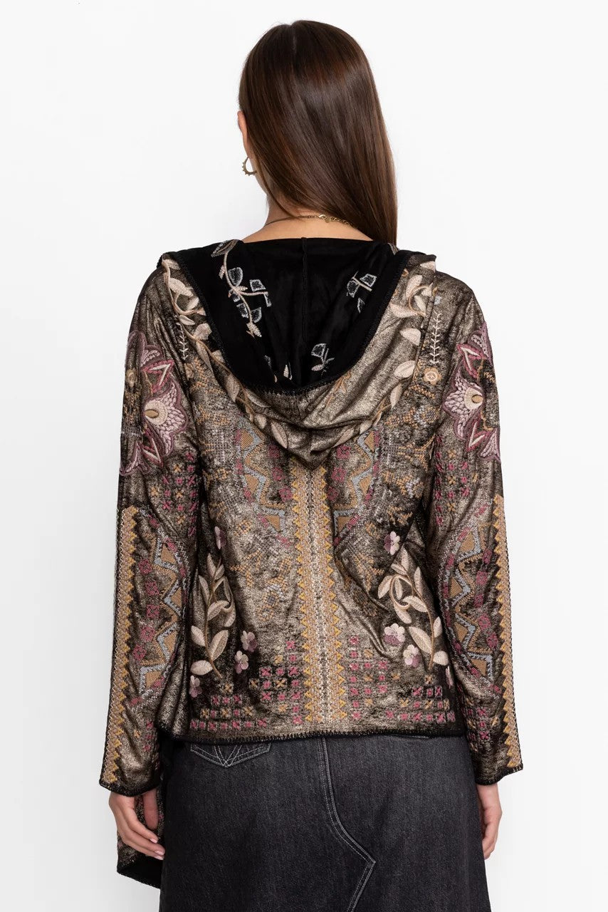 Johnny Was BIYA METALLIC SHORT HOODIE