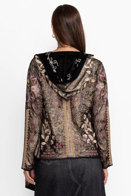 Johnny Was BIYA METALLIC SHORT HOODIE