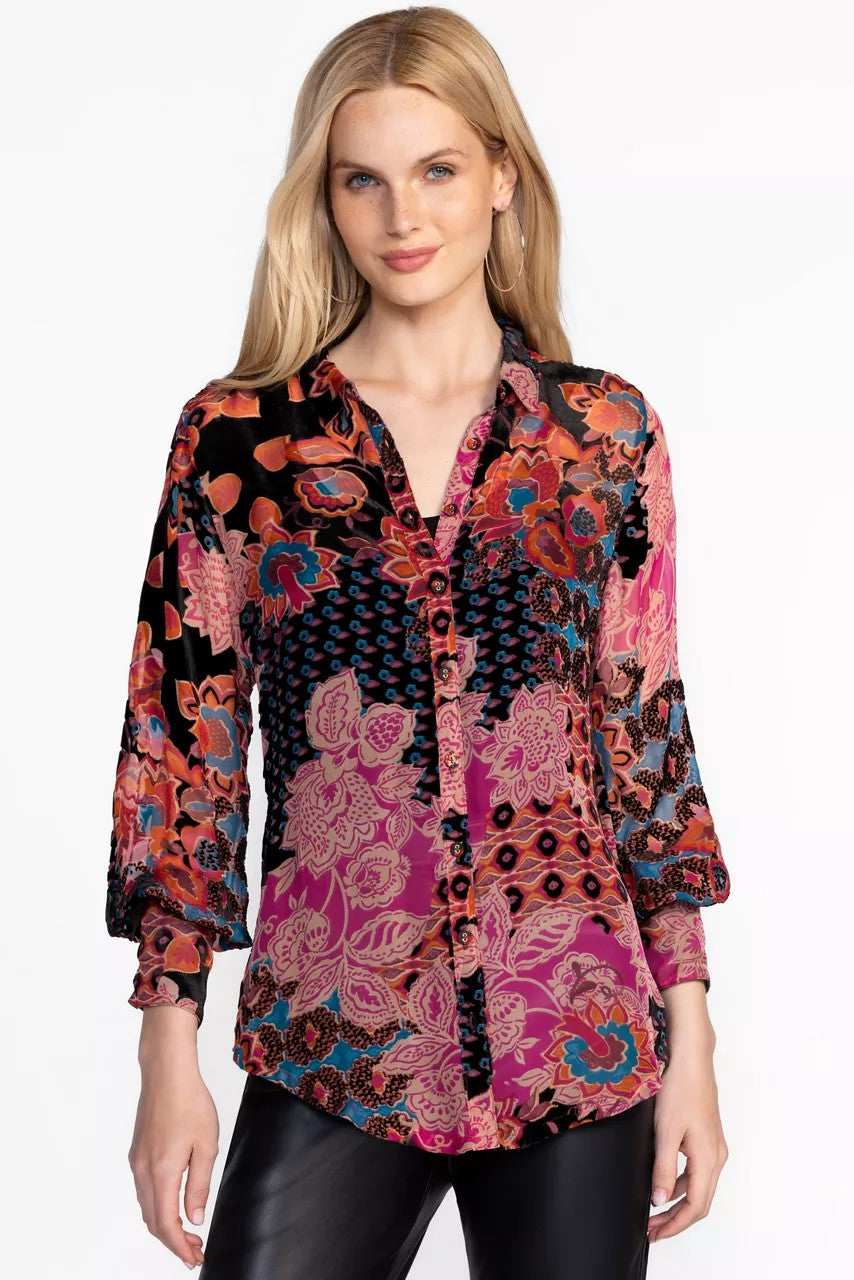 Johnny Was YRENE BURNOUT BLOUSE