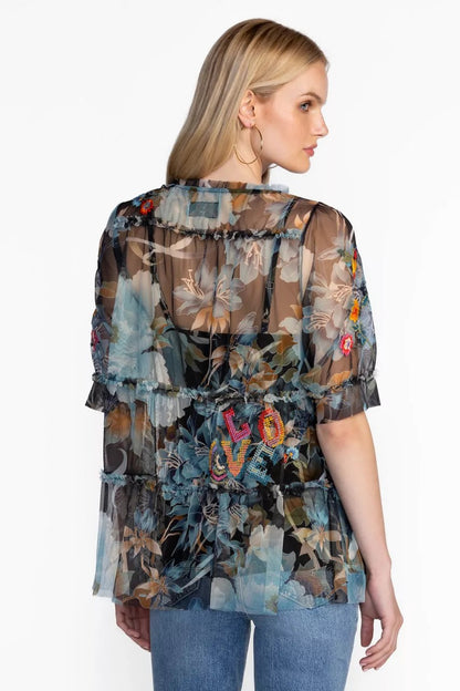 Johnny Was MAZZY RUFFLE TIERED BLOUSE
