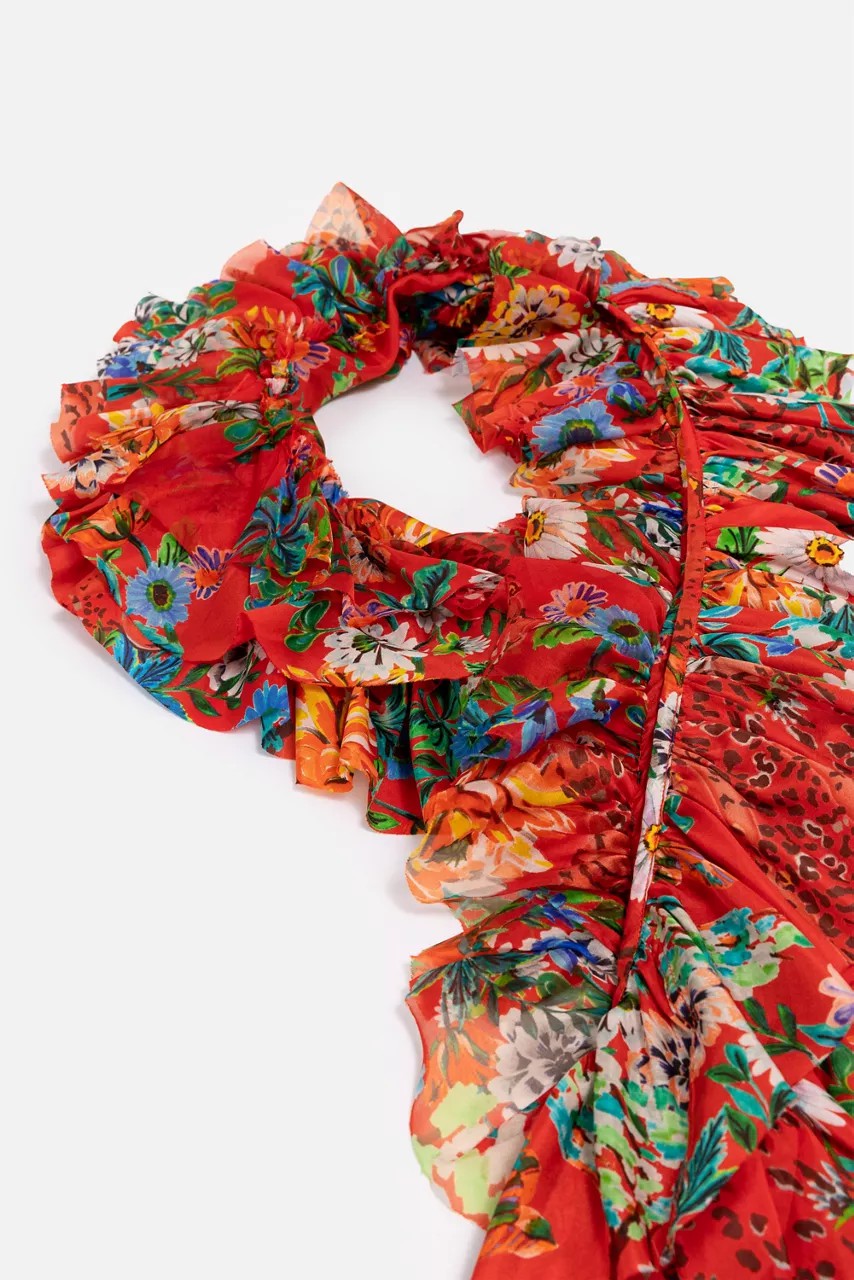 Johnny Was BOBCAT FOREST RUFFLE SCARF