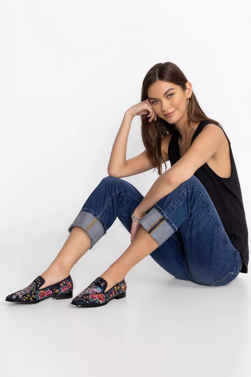 Johnny Was DARNAHTA EMBROIDERED SMOKING LOAFER