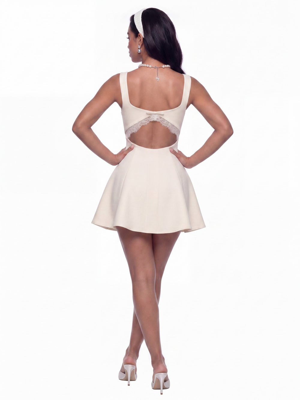 Eliza Open-Back Champagne Dress | Nana Jacqueline