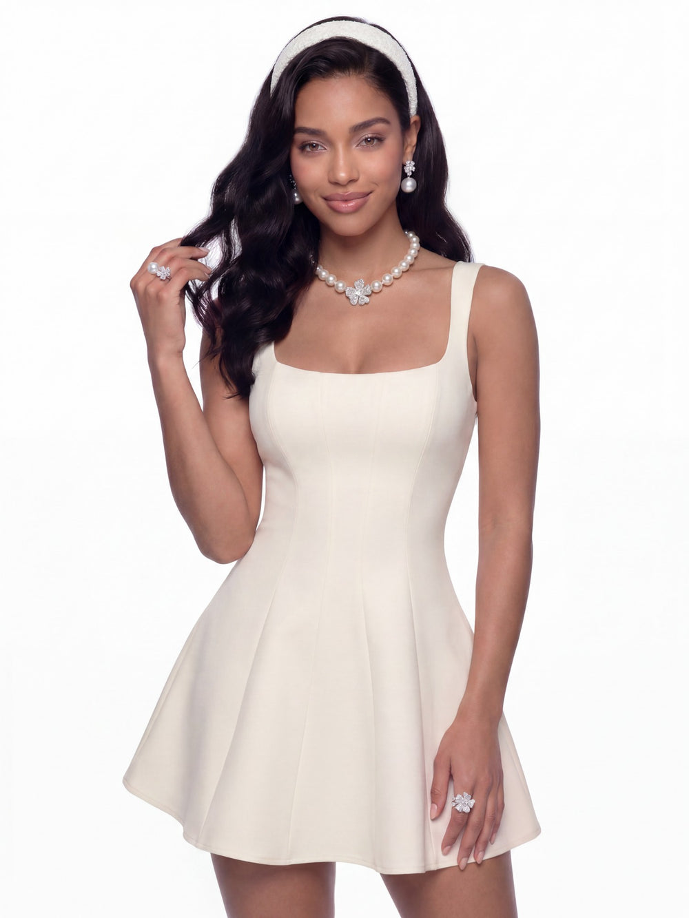 Eliza Open-Back Champagne Dress | Nana Jacqueline