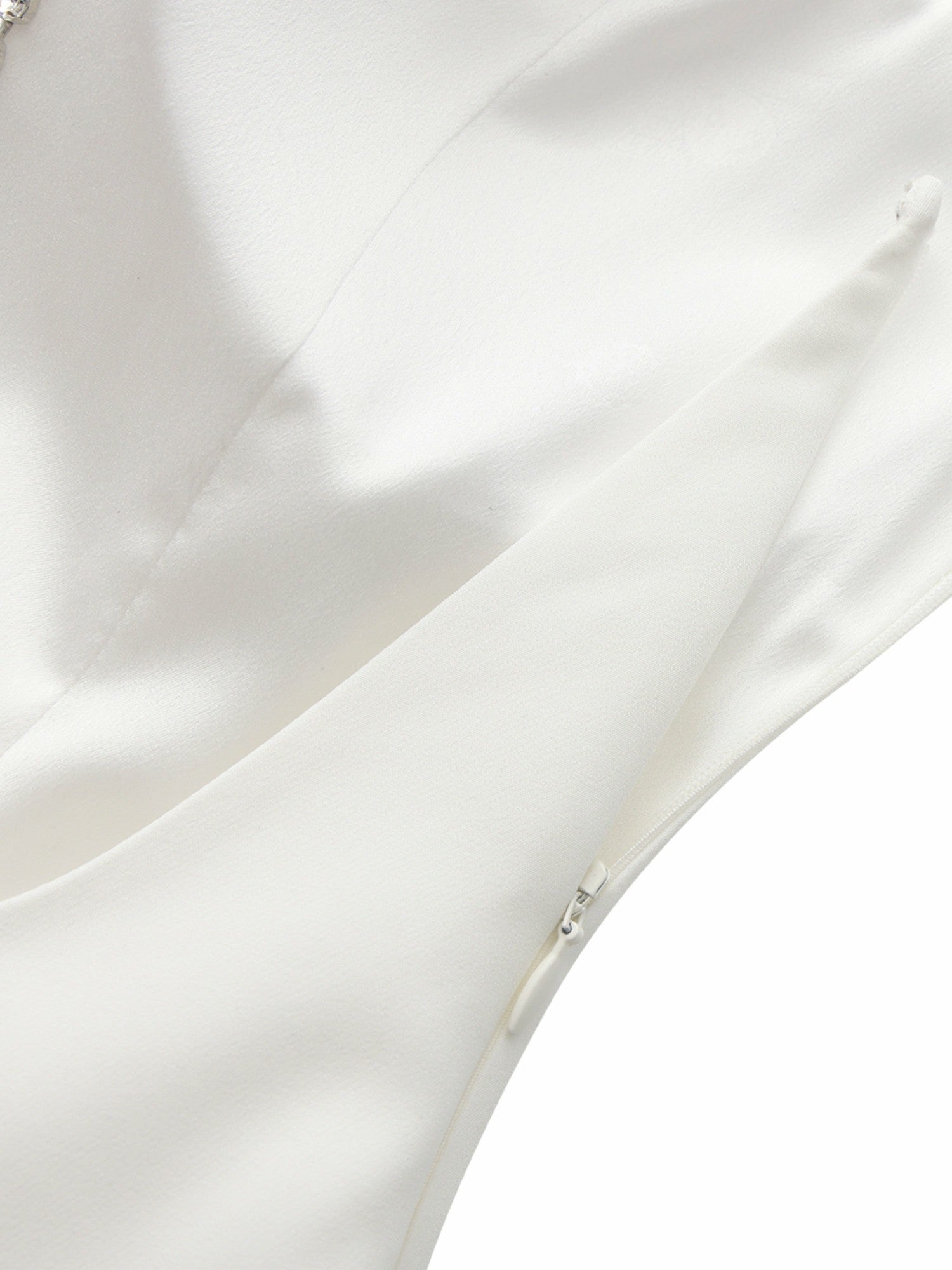 Giana Open-Back Crystal-Chain White Dress | Nana Jacqueline