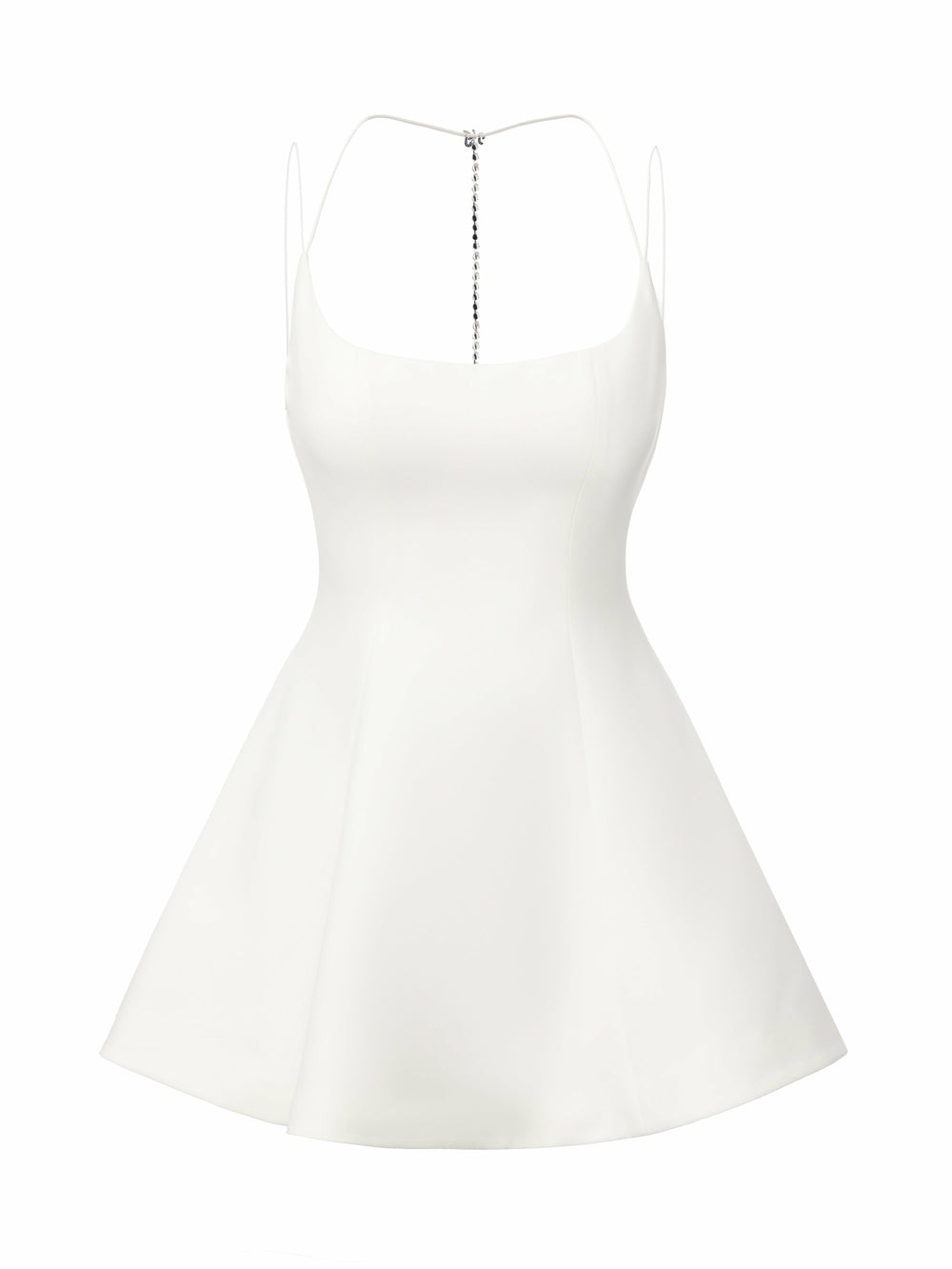Giana Open-Back Crystal-Chain White Dress | Nana Jacqueline