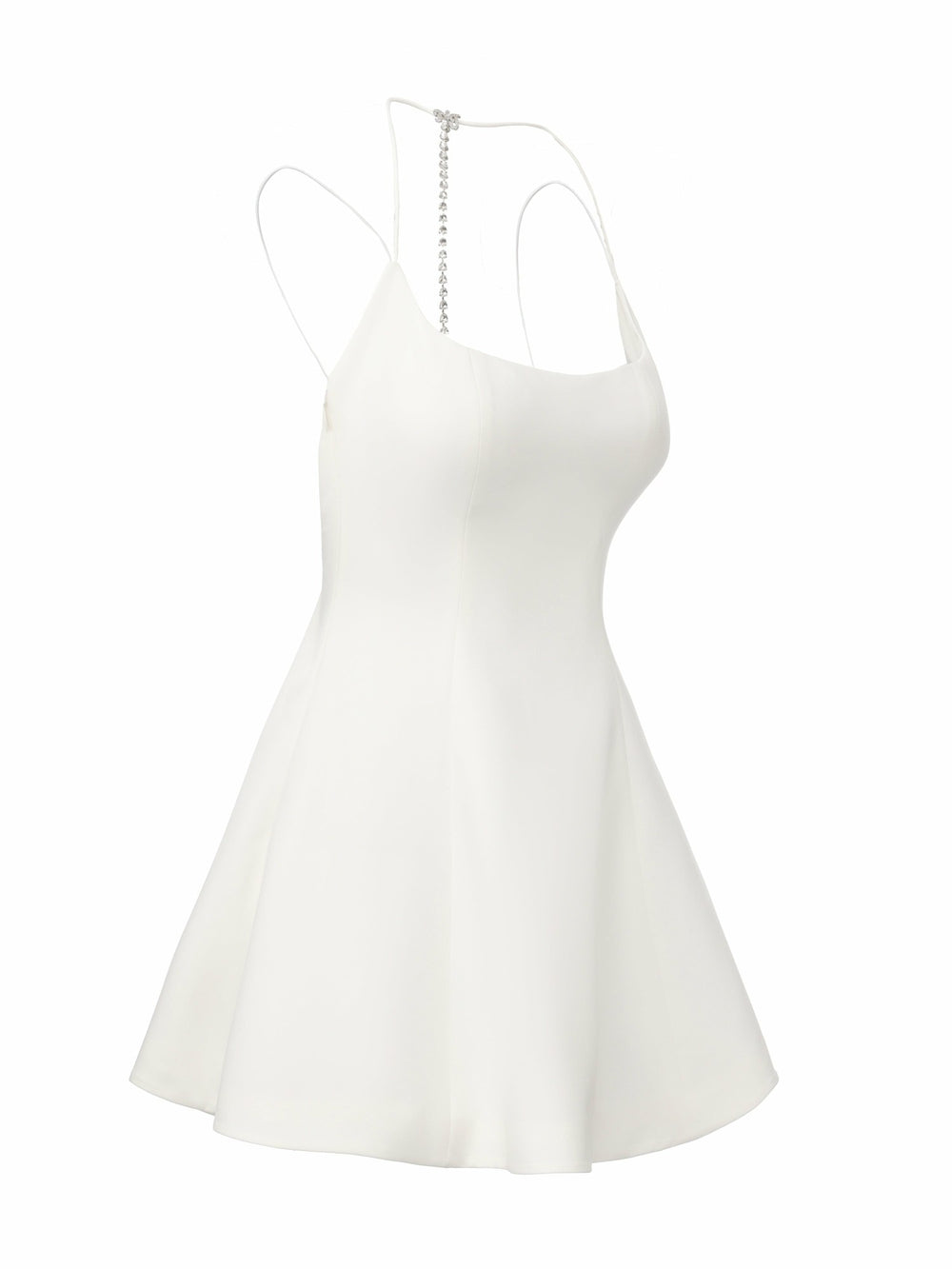 Giana Open-Back Crystal-Chain White Dress | Nana Jacqueline