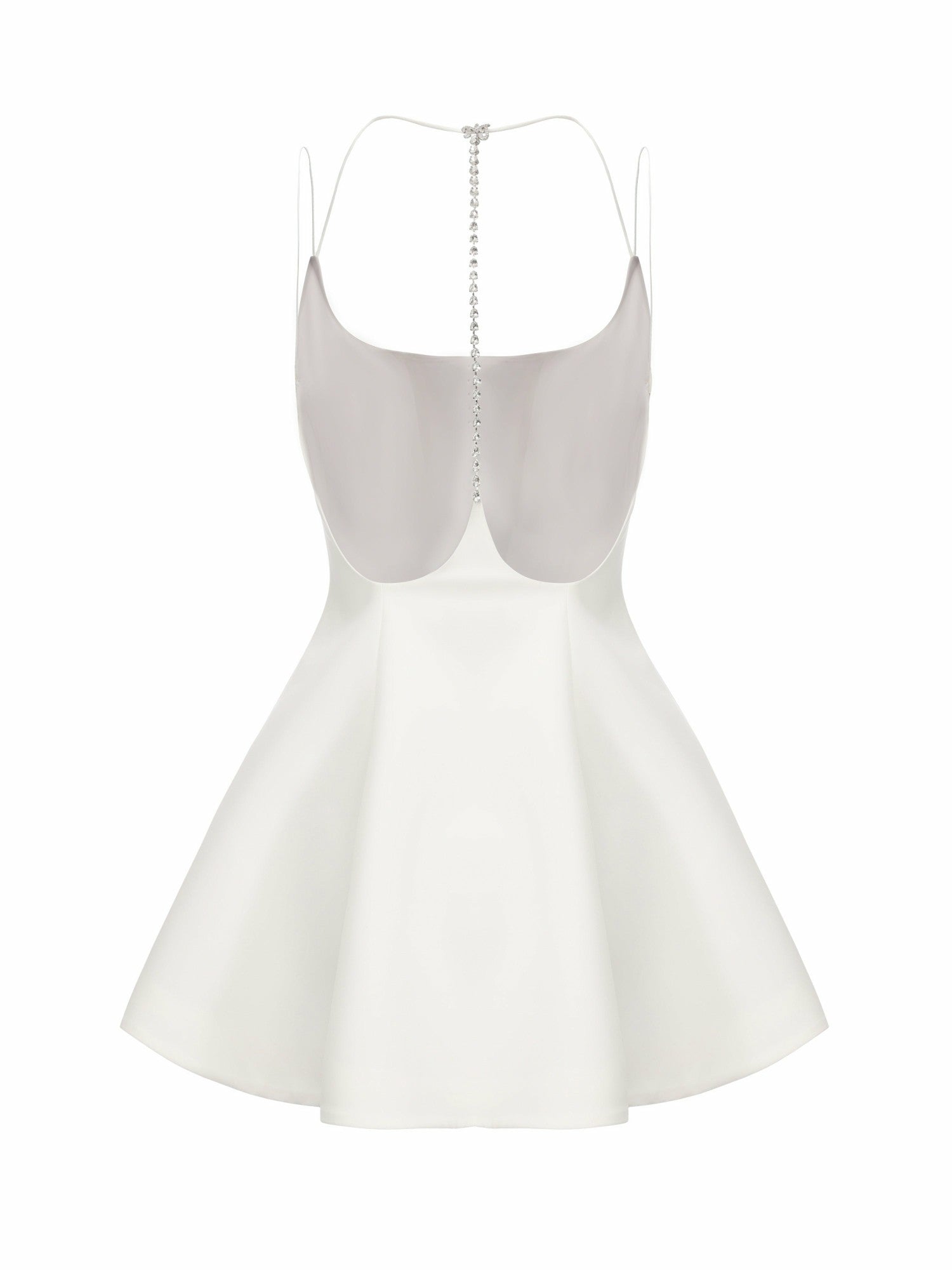 Giana Open-Back Crystal-Chain White Dress | Nana Jacqueline
