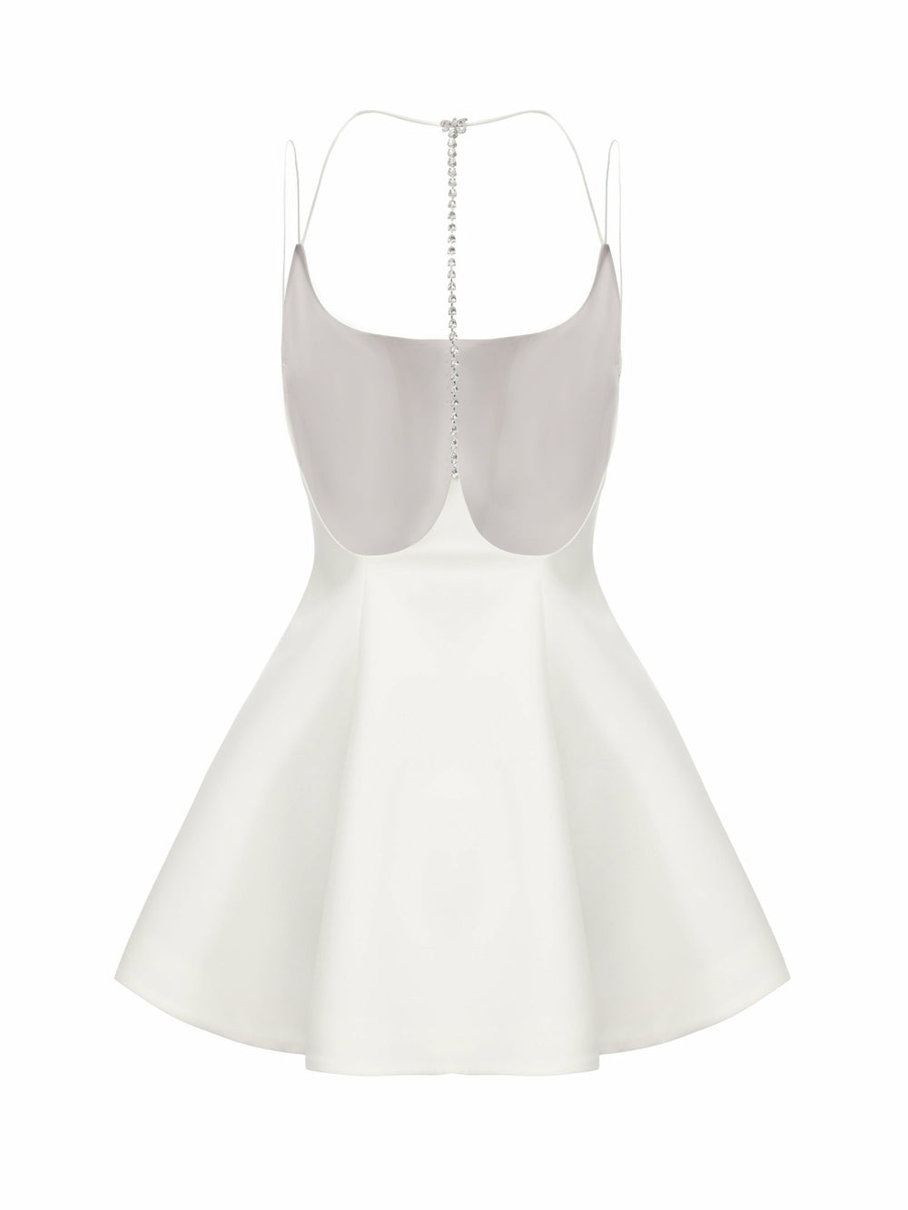 Giana Open-Back Crystal-Chain White Dress | Nana Jacqueline