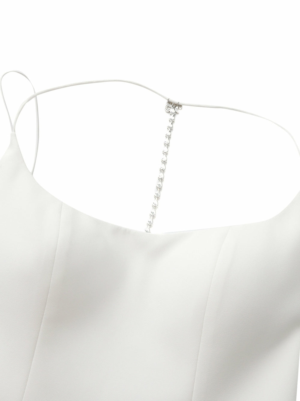 Giana Open-Back Crystal-Chain White Dress | Nana Jacqueline
