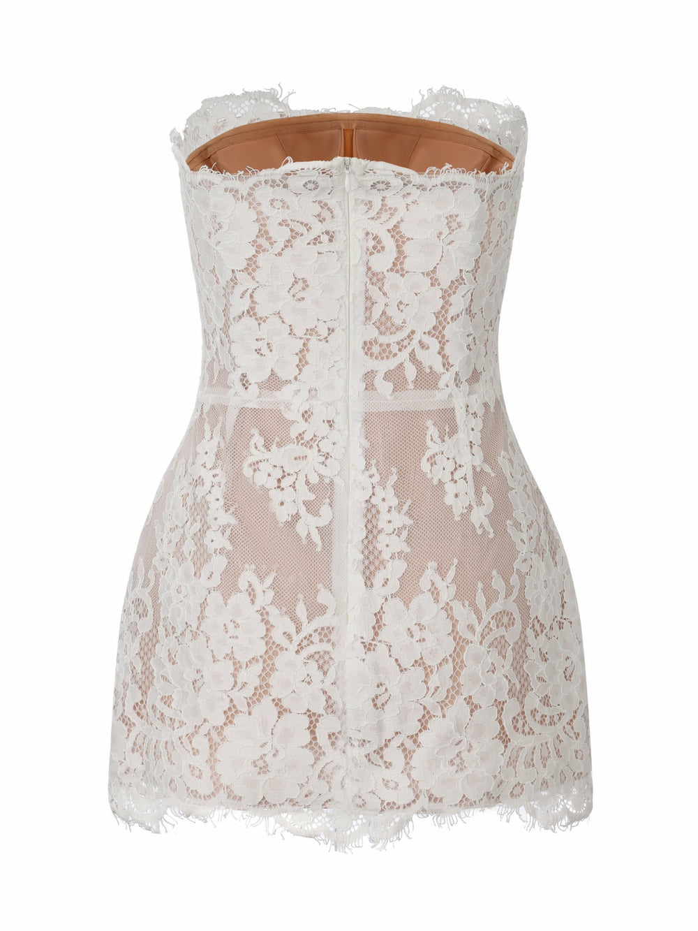 Mara Strapless Lace White Dress | Nana Jacqueline