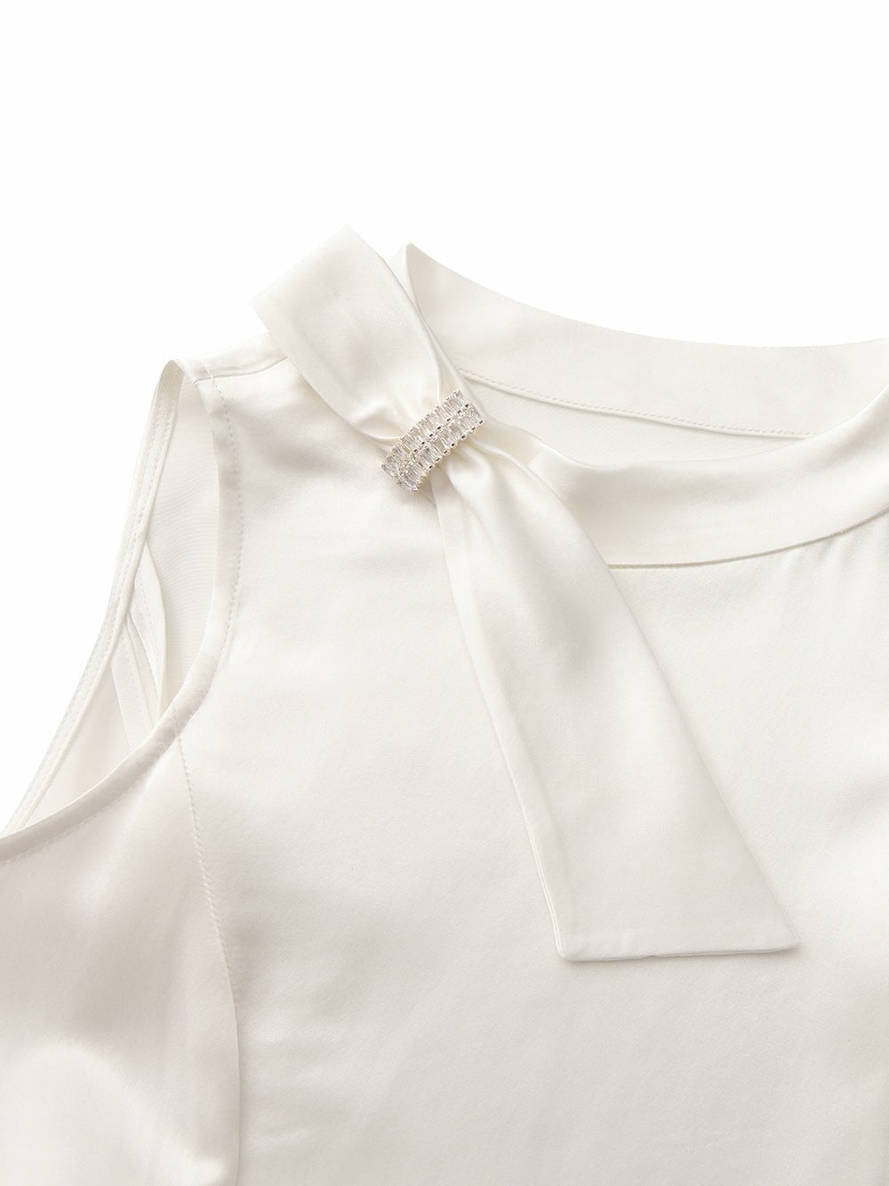 Lila Satin Mini Dress: White Mini Dress for Bridal Shower | Nana Jacqueline