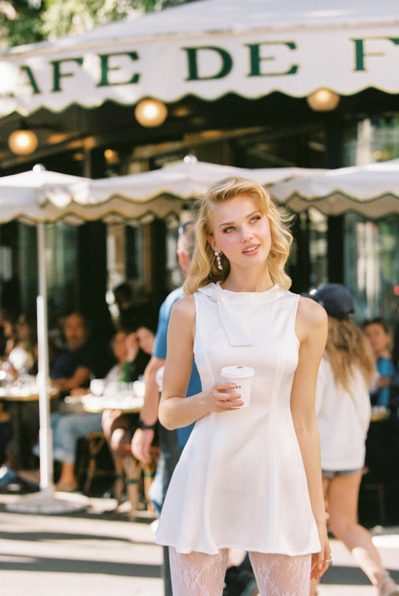 Lila Satin Mini Dress: White Mini Dress for Bridal Shower | Nana Jacqueline