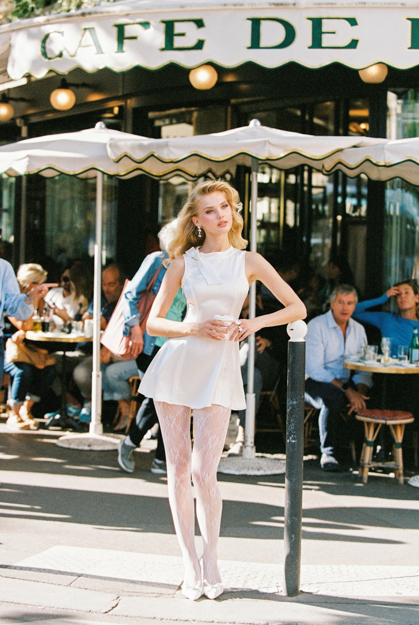 Lila Satin Mini Dress: White Mini Dress for Bridal Shower | Nana Jacqueline