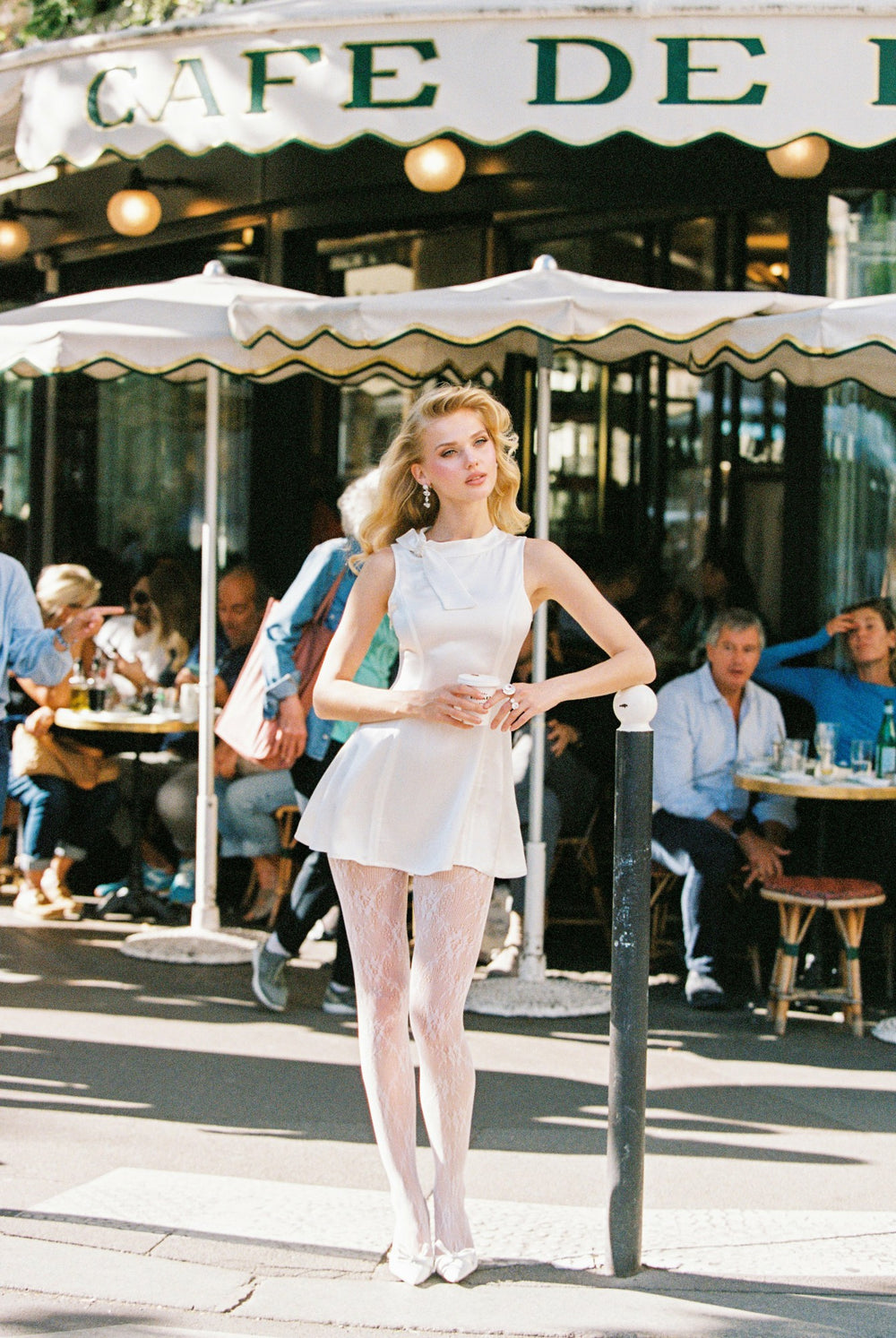 Lila Satin Mini Dress: White Mini Dress for Bridal Shower | Nana Jacqueline
