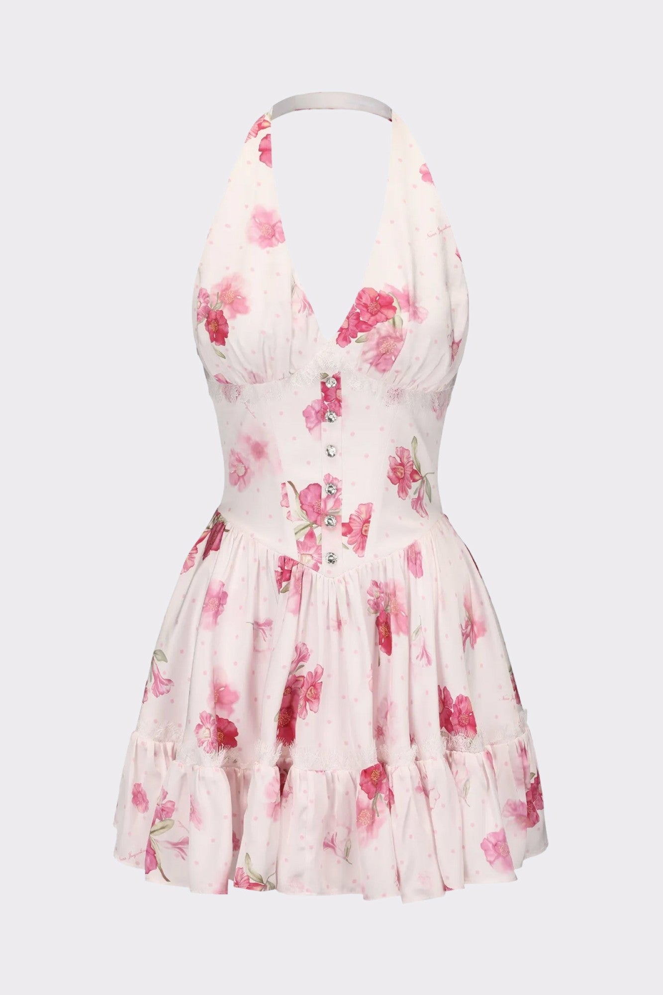 Rosaline Dress: Pink Mini Dress for Garden Party | Nana Jacqueline