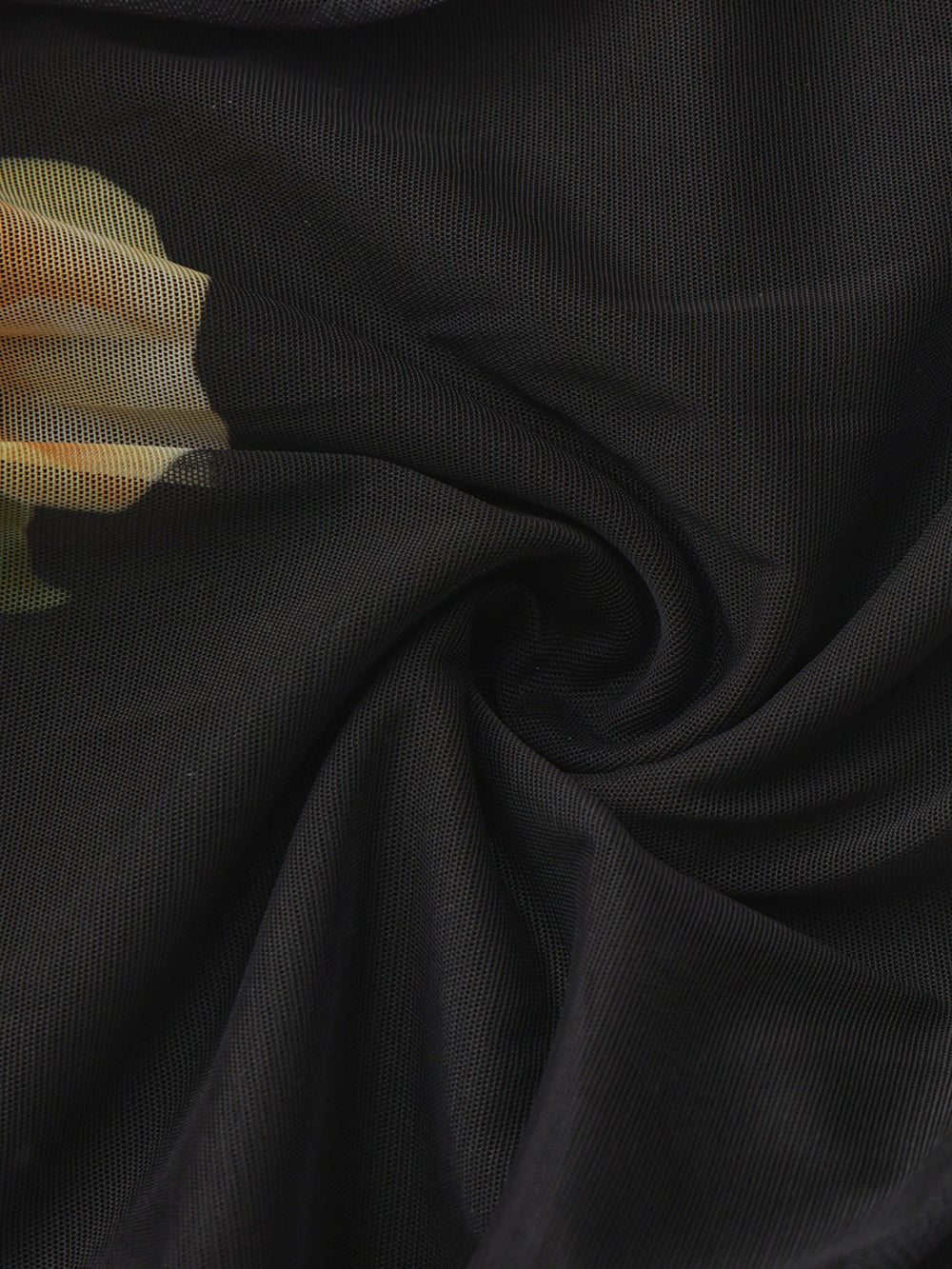 Gia Ruched Mesh Black Floral Dress | Nana Jacqueline
