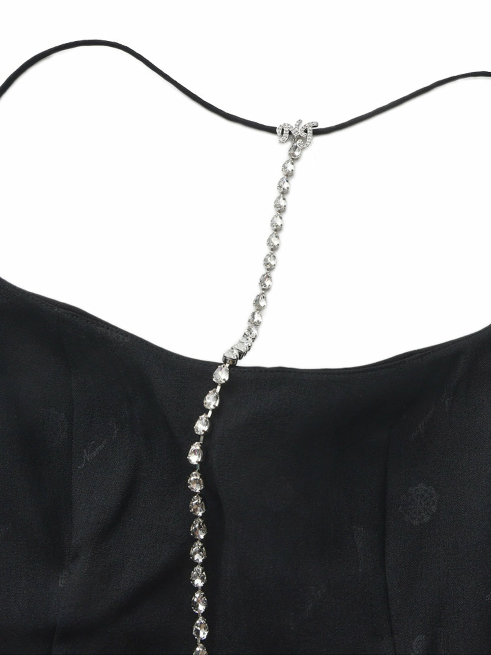 Giana Open-Back Crystal-Chain Black Dress | Nana Jacqueline