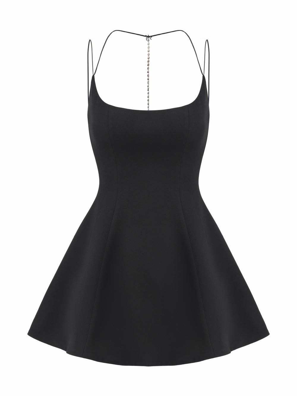 Giana Open-Back Crystal-Chain Black Dress | Nana Jacqueline