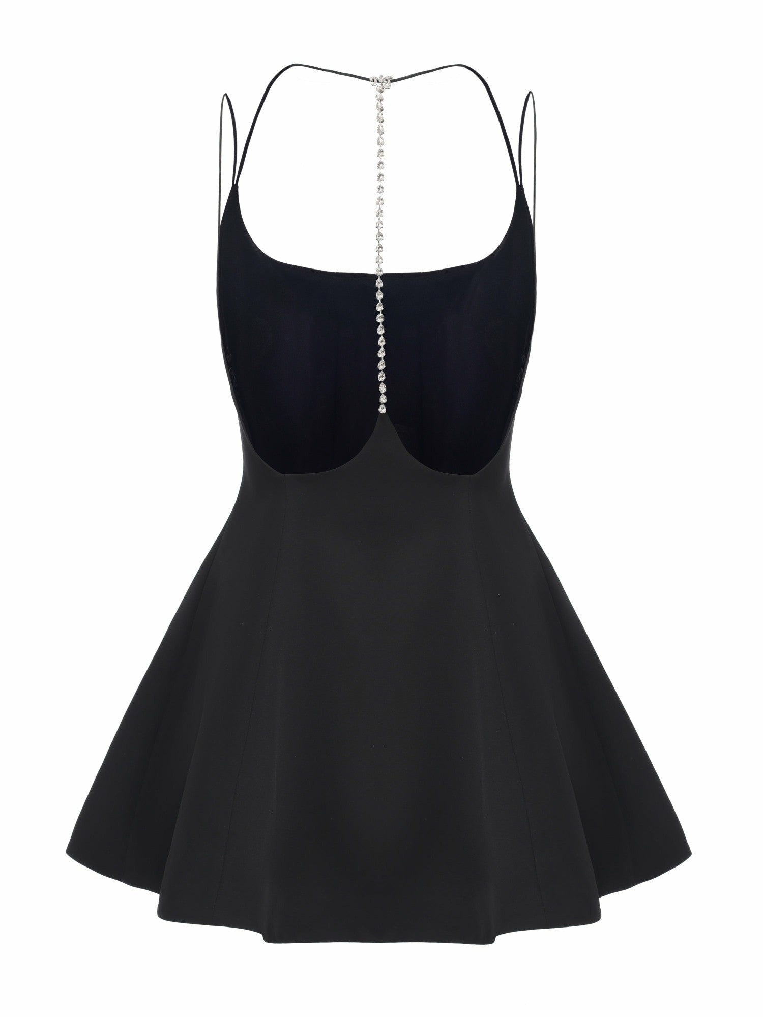 Giana Open-Back Crystal-Chain Black Dress | Nana Jacqueline