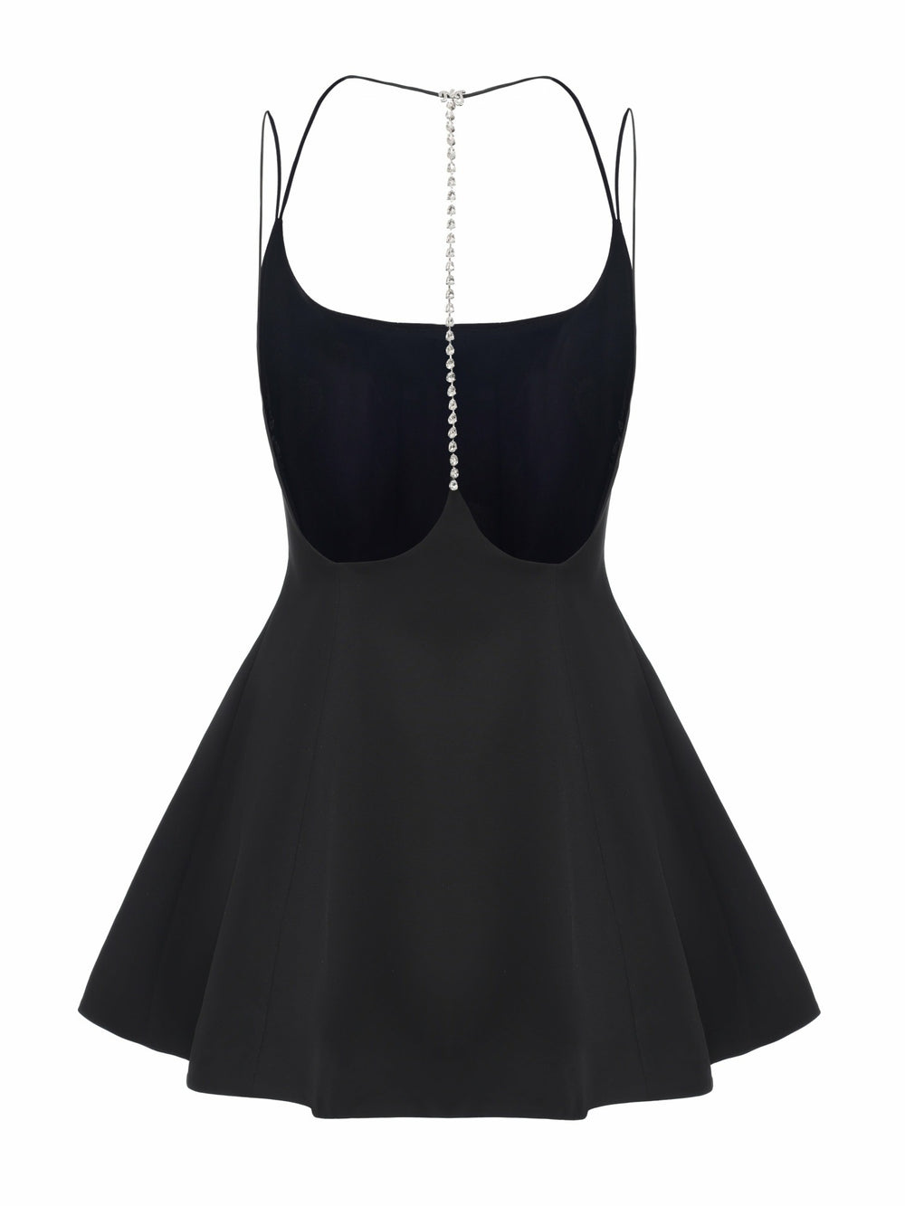 Giana Open-Back Crystal-Chain Black Dress | Nana Jacqueline