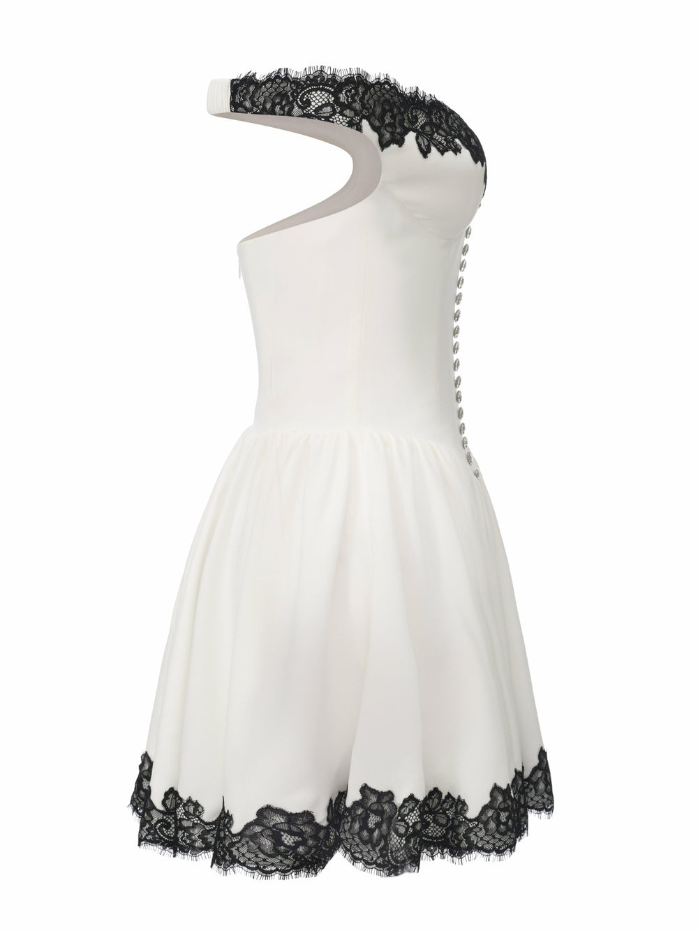 Isabela Lace Trim Off-Shoulder Fitted Mini Dress | Nana Jacqueline
