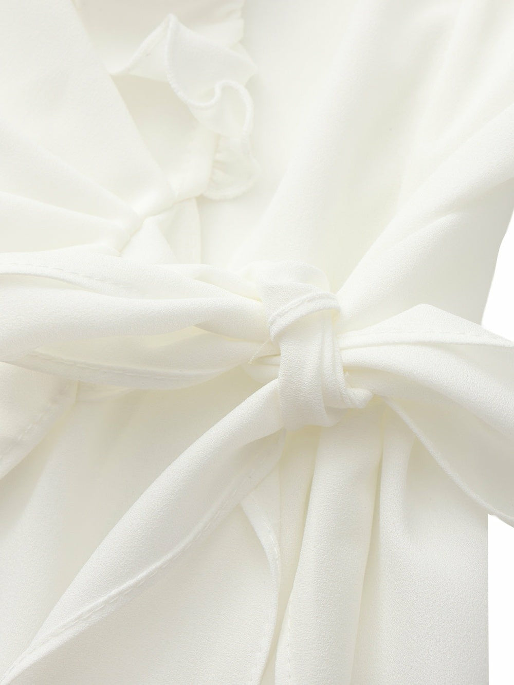 Charlotte V-Neck Ruffle White Dress | Nana Jacqueline