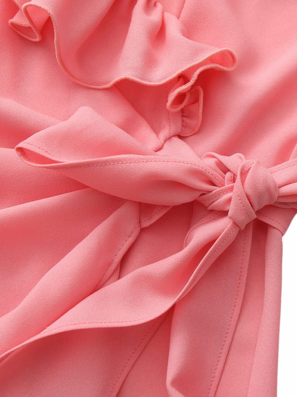 Charlotte Ruffle V-Neck Pink Dress | Nana Jacqueline