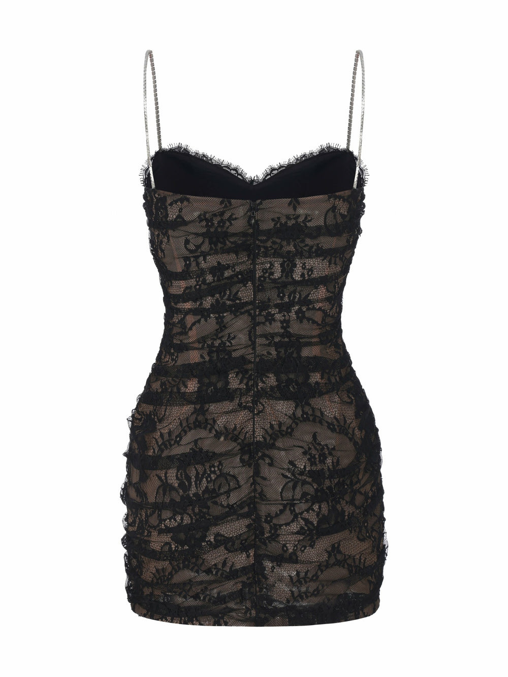 Mara Crystal-Strap Ruched Black Dress | Nana Jacqueline