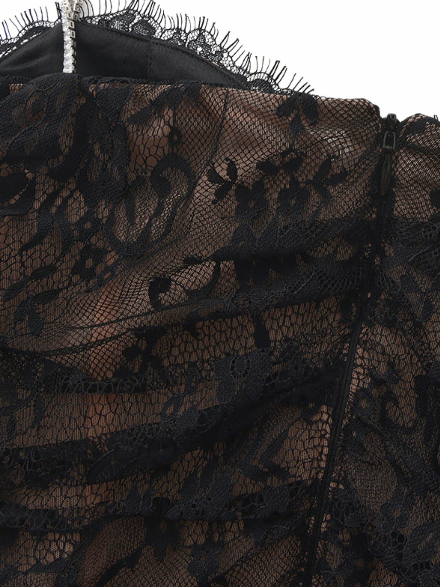 Mara Crystal-Strap Ruched Black Dress | Nana Jacqueline