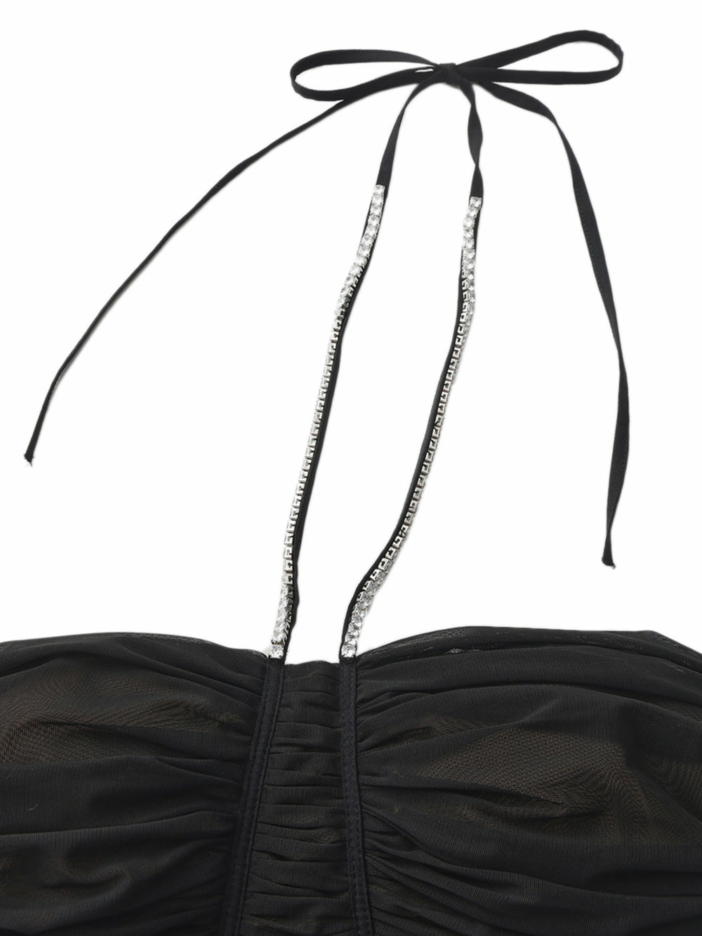 Nora Crystal-Halter Ruched Black Dress | Nana Jacqueline