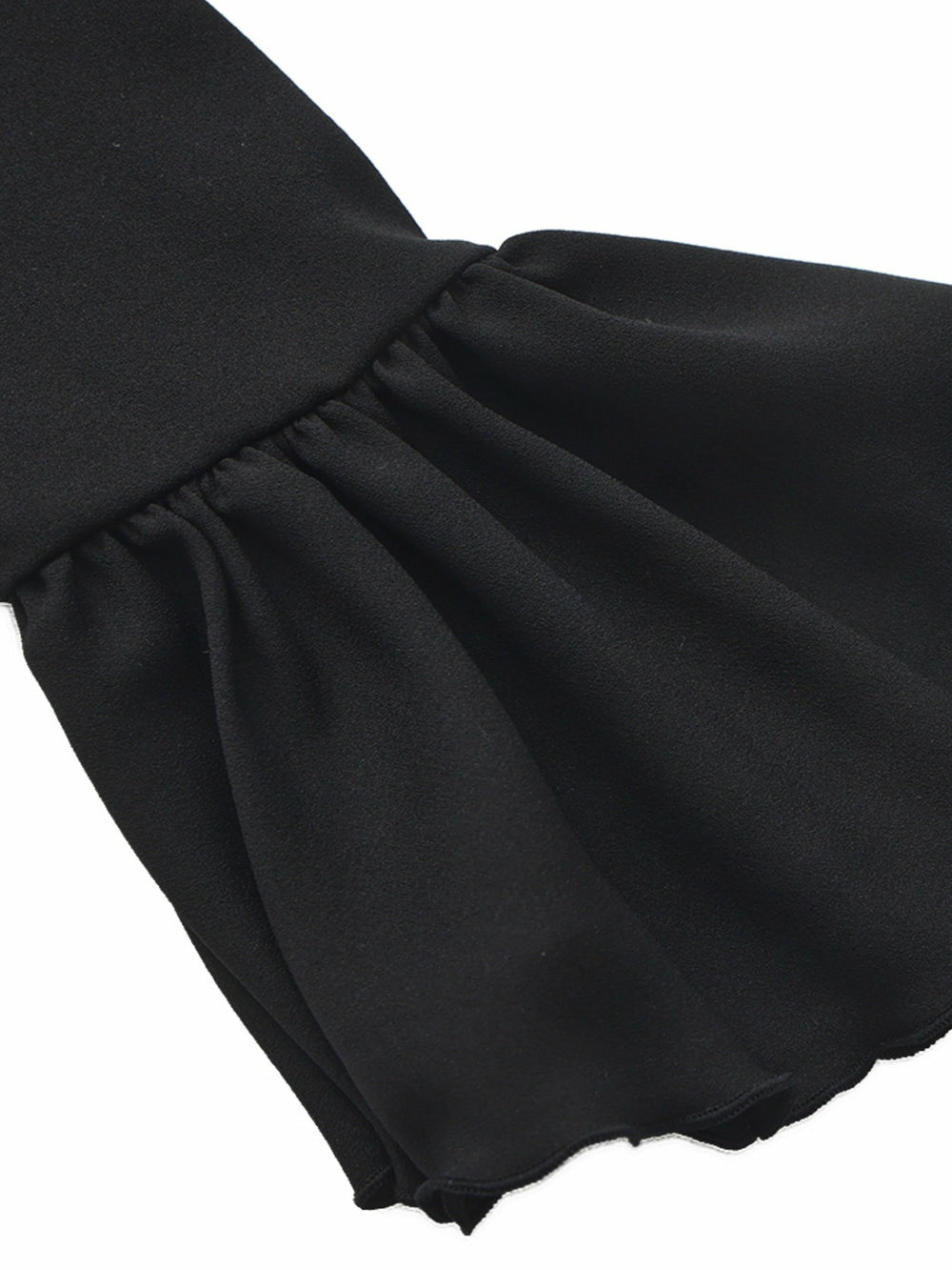 Charlotte Ruffle V-Neck Black Dress | Nana Jacqueline