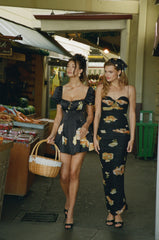 Alira Puff Sleeve Ruched Black Dress | Nana Jacqueline