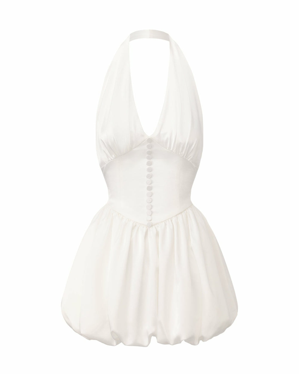 Lilliana Halter Mini Dress: White Mini Dress for Bridal Shower | Nana Jacqueline