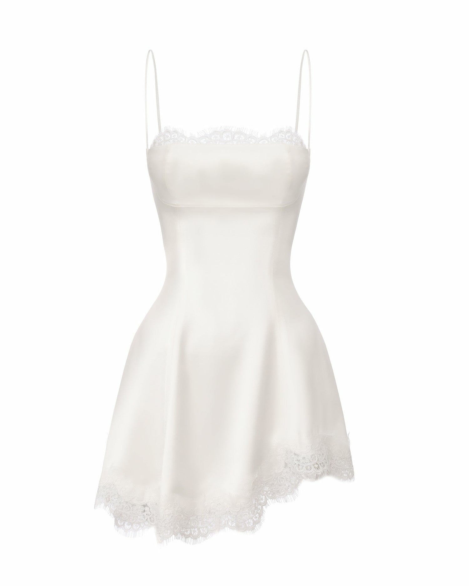 Marilyn Satin Mini Dress: White Mini Dress for Bridal Shower | Nana Jacqueline