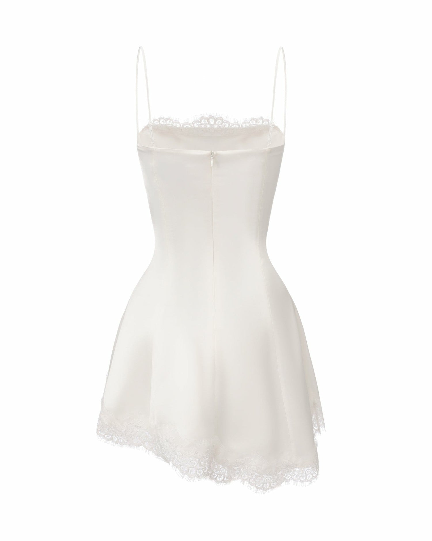 Marilyn Satin Mini Dress: White Mini Dress for Bridal Shower | Nana Jacqueline