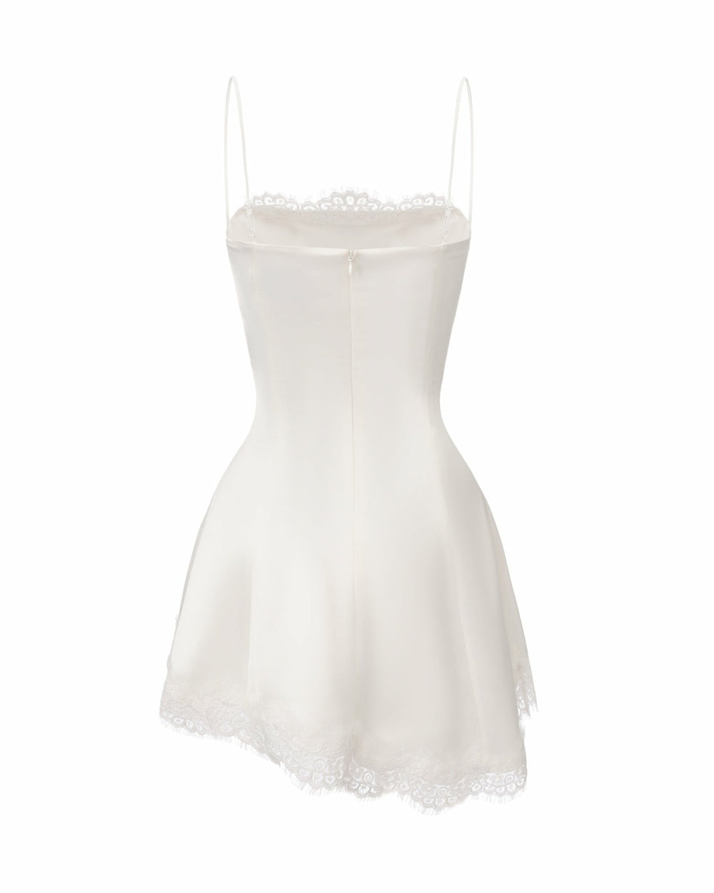 Marilyn Satin Mini Dress: White Mini Dress for Bridal Shower | Nana Jacqueline